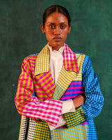 Lattice Ikkat Silk Jacket