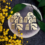 Willow Bloom Brass Earrings