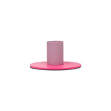 Small Two Tone Metal Candleholder - Venetian and Neyron Pink
