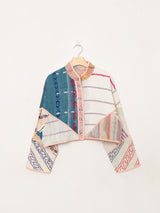 The Kaira Cropped Quilted Patchwork Kantha Jacket #15