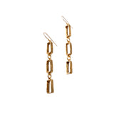 3 Link Alata Box Chain Earrings Brass