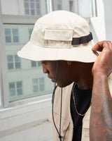Organic Bucket Stash Hat: Bone