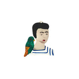 Tin Frida: 1941 Portrait With Her Parrot