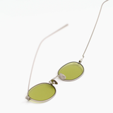 Rio in Matte Silver Titanium with Light Green Lenses