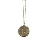 Roman Tyche Medallion Necklace - Bronze / Rock Crytstal