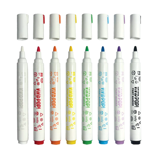 Vivid Pop! Water Based Paint Markers - Set of 8