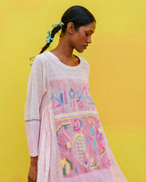 Lavender Jamdani Dress