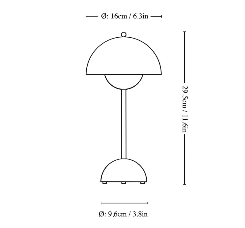 Flowerpot VP9 LED Portable Lamp - Chrome Plated