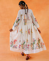 Snowy Block-Printed Dress