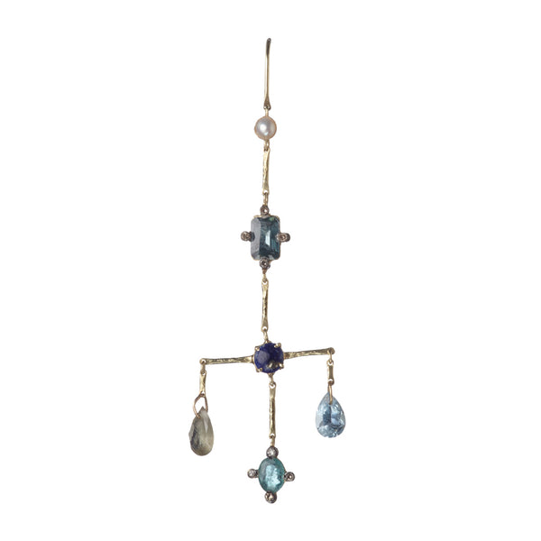 Scott Blue Single Earring