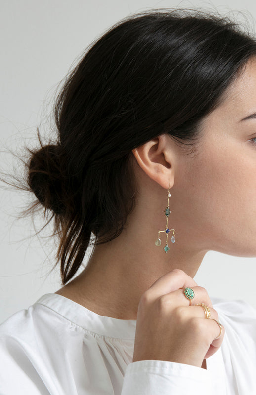 Scott Blue Single Earring