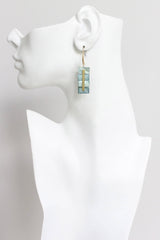 Geometric Earrings | Green Shell