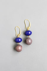 Drop Earrings | Navy and Mauve