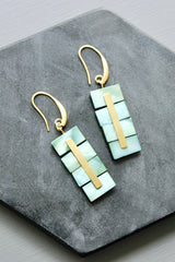 Geometric Earrings | Green Shell