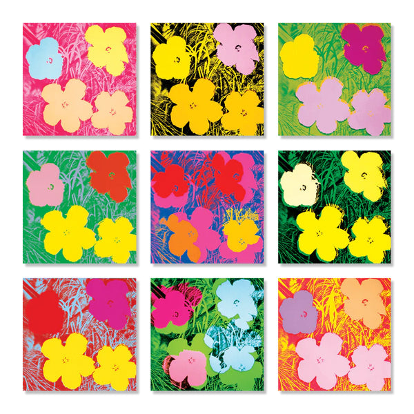 ‟Flowers” by Andy Warhol Stickers - Sheet of 9