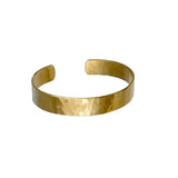 Wide Hammered Cuff | Brass