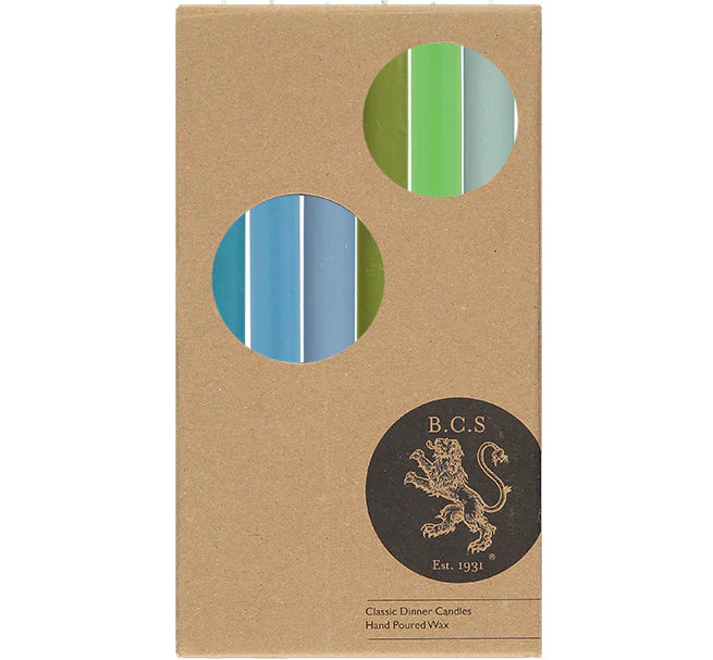 Solid Dinner Candles - Mixed Cool Rainbow