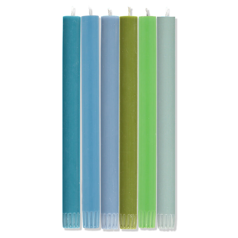 Solid Dinner Candles - Mixed Cool Rainbow