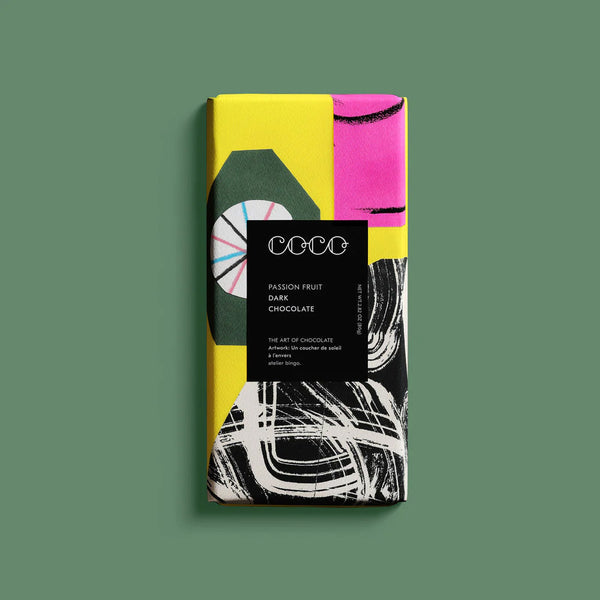 COCO Dark Chocolate Bar: Passion Fruit