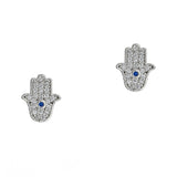 Mini Hamsa Studs - Silver