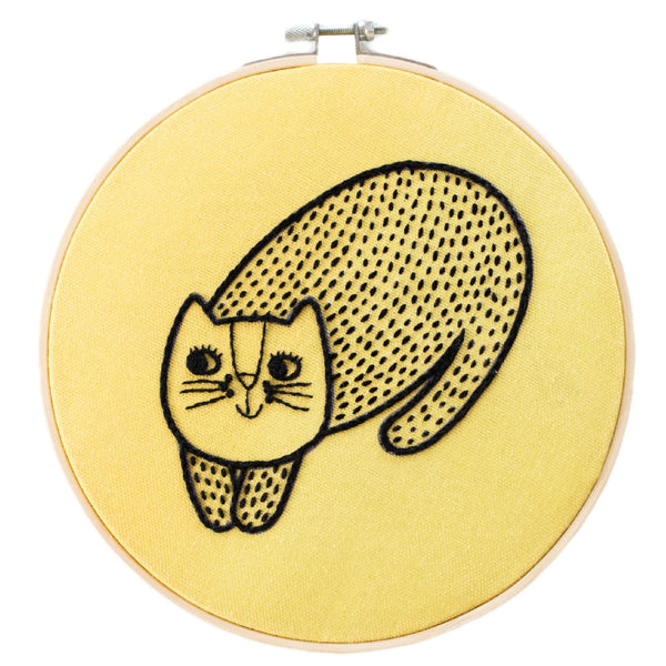 Cat Embroidery Hoop Kit