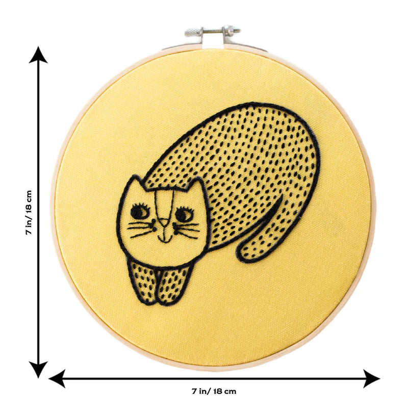 Cat Embroidery Hoop Kit