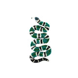 Green Banded Snake Brooch Pin