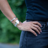 Wide Hammered Cuff | Brass