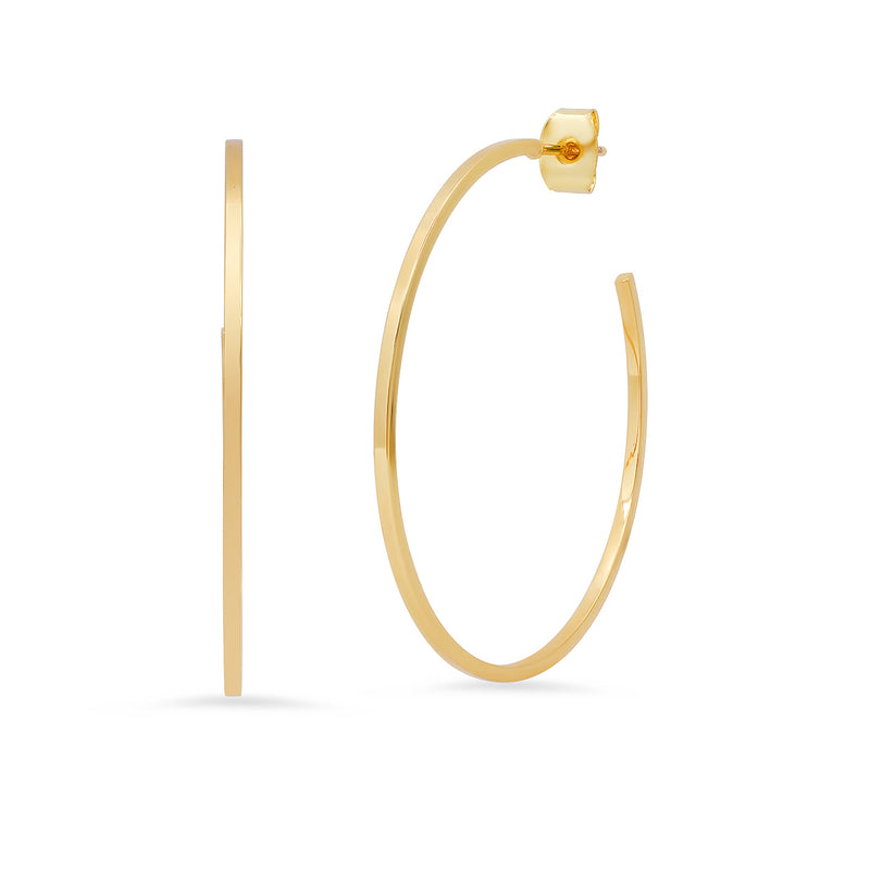 Sleek Large Gold Hoops - Gold