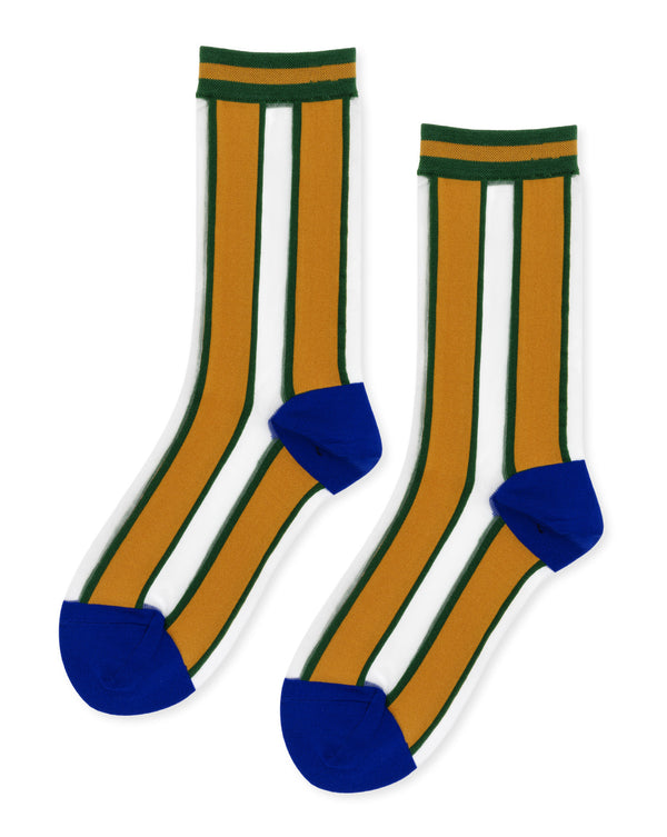 Nellie Sheer Crew Socks - Cobalt