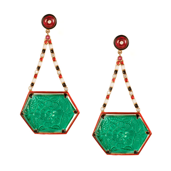 Hanut Singh Green Hydra Diamond Earrings