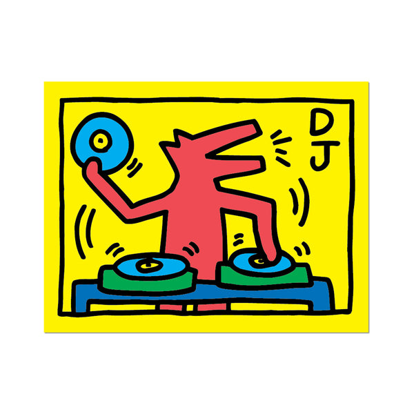 ‟DJ Dog” by Keith Haring Sticker