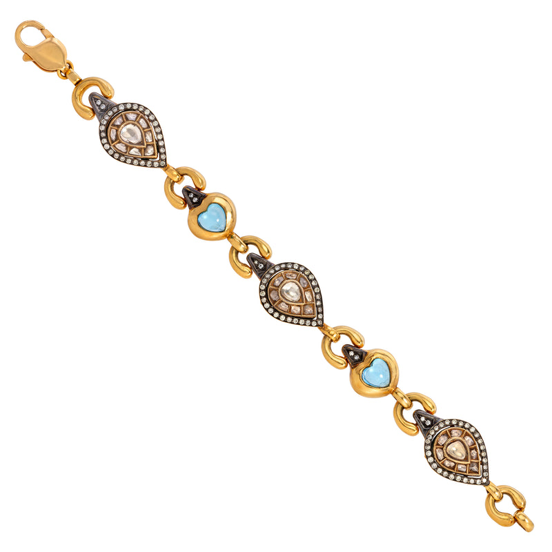 Diamond and Topaz Mughal Bracelet