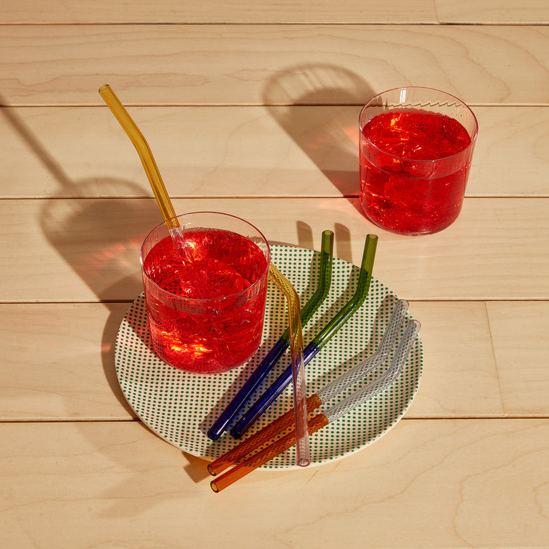 Two-Tone Glass Straws - Set of 6