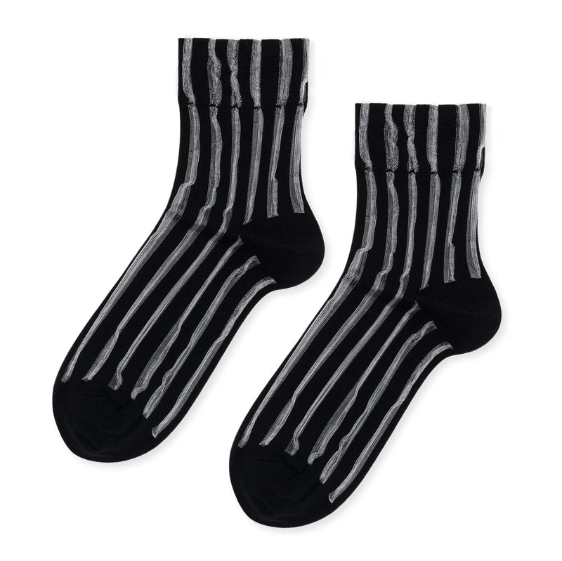 Mykonos Sheer Short Crew Socks - Black