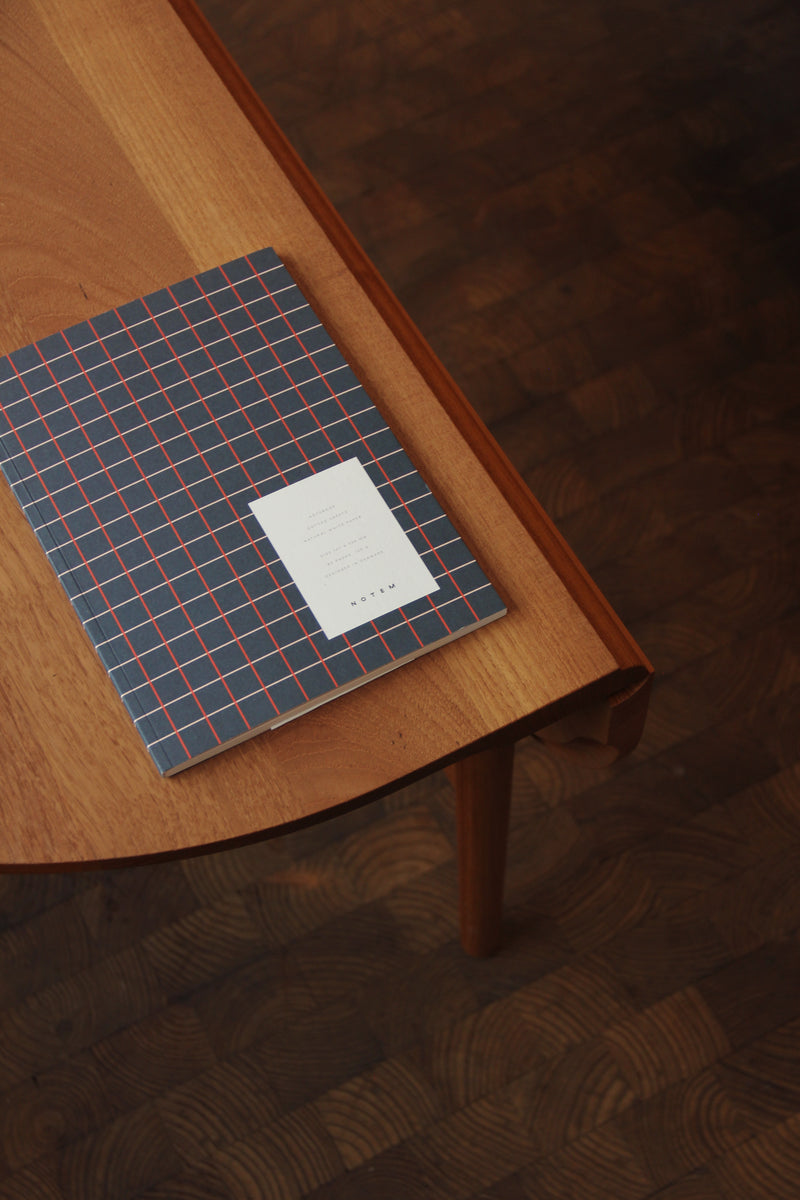 Vito Medium Notebook - Dark Blue Grid
