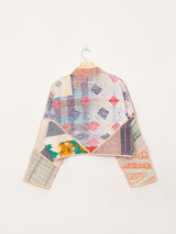 The Kaira Cropped Quilted Patchwork Kantha Jacket #15
