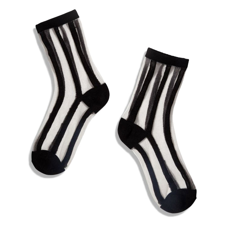 Sheer Socks - Black Lines