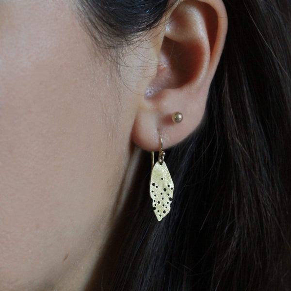 Petite Leaf Bronze Earrings