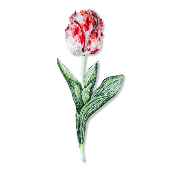 Striped Tulip Brooch Pin