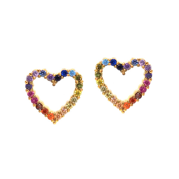 Open Heart Rainbow Earrings