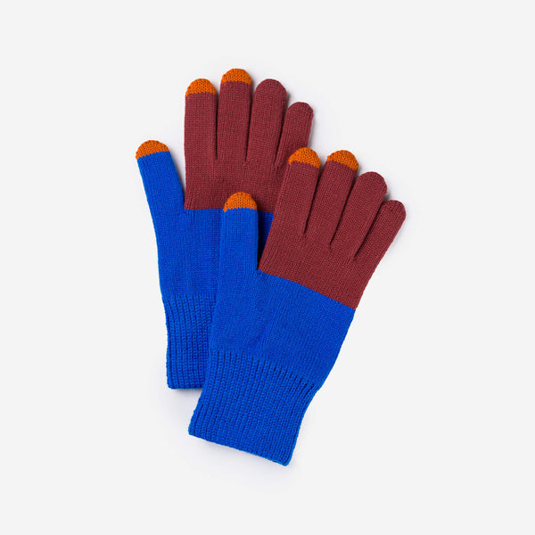 Colorblock Knit Touchscreen Gloves