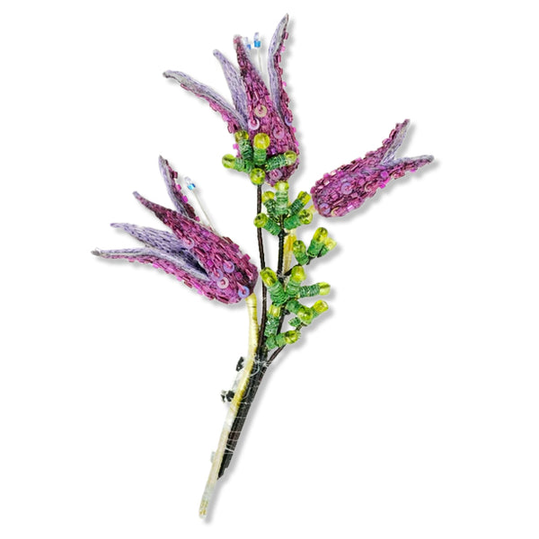 Violet Limodore Boutonniere Pin