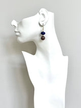 Drop Earrings | Navy and Mauve