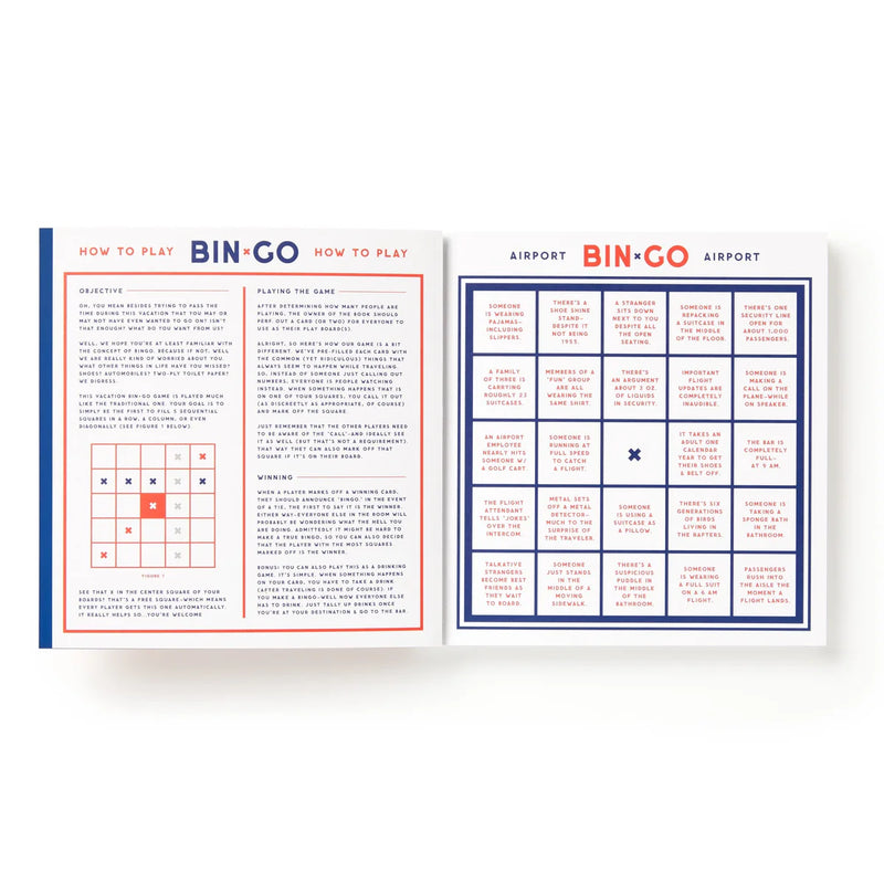 Bin-go Survive A Vacation: Game Cards for Road Trips & Air Travel