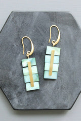 Geometric Earrings | Green Shell