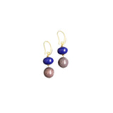 Drop Earrings | Navy and Mauve