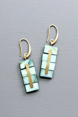 Geometric Earrings | Green Shell