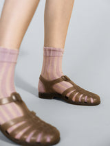 Mykonos Sheer Short Crew Socks - Lilac