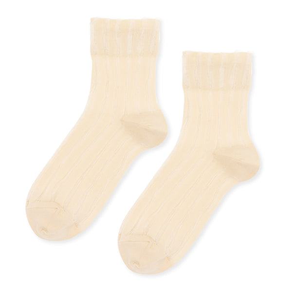 Mykonos Sheer Short Crew Socks - Nude